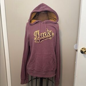 Lucky Brand Maroon Hoodie with Gold Accents
